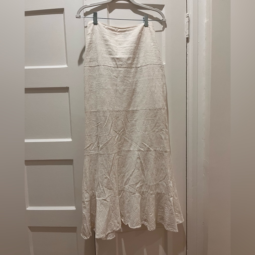 White Tiered Maxi Skirt